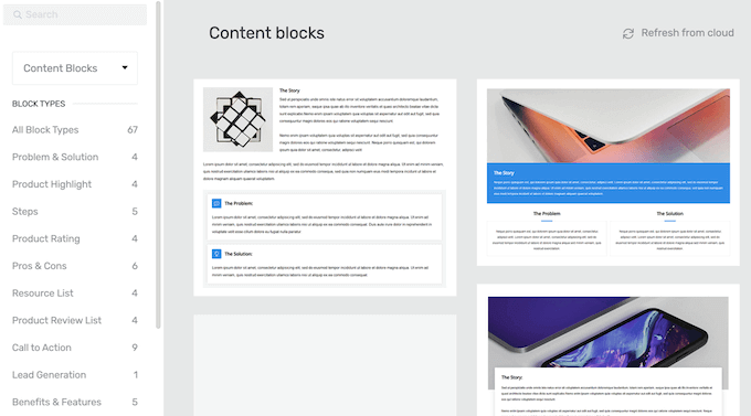 Adding pre-made content blocks to a custom page design in WordPress Adding pre-made content blocks to a custom page design in WordPress