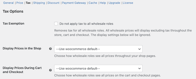 Customizing the tax settings for your wholesale site Customizing the tax settings for your wholesale site