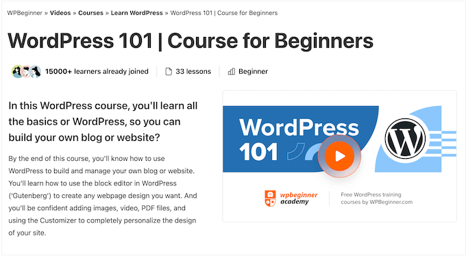The beginner-friendly WordPress 101 online training 