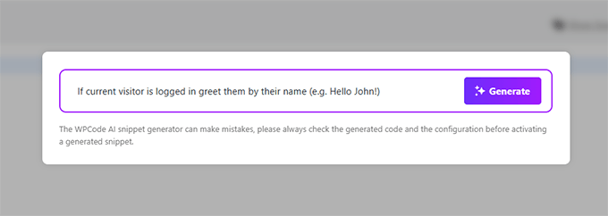 Describe what you want to do in plain english to generate a code snippet Describe what you want to do in plain english to generate a code snippet