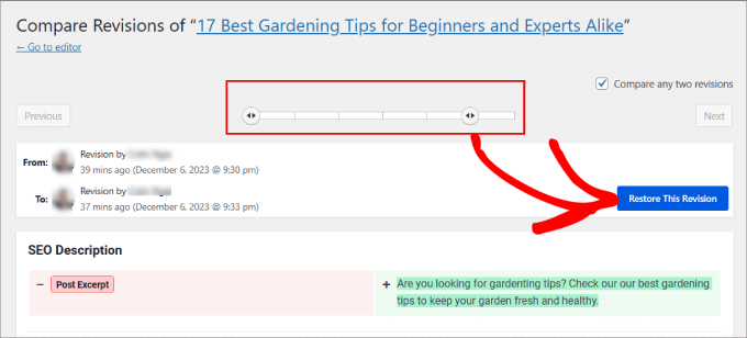 Restore this revision Restore this revision