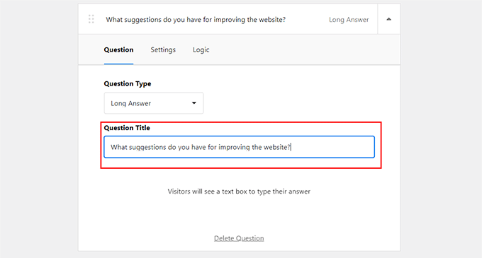 Add a question asking for suggestions to improve user experience Add a question asking for suggestions to improve user experience
