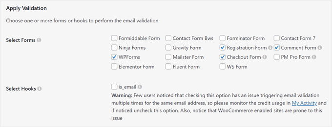 The Apply Validation settings in Clearout plugin The Apply Validation settings in Clearout plugin