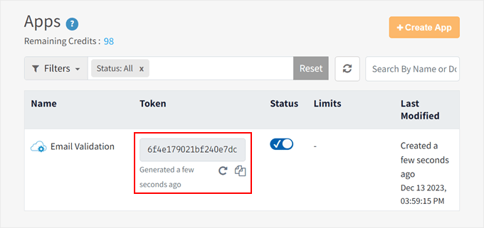 Copying Clearout's API token Copying Clearout's API token