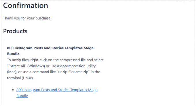 confirmation test order confirmation test order