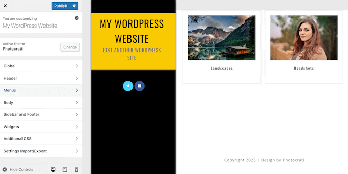 Personalizando un diseño de Photocrati