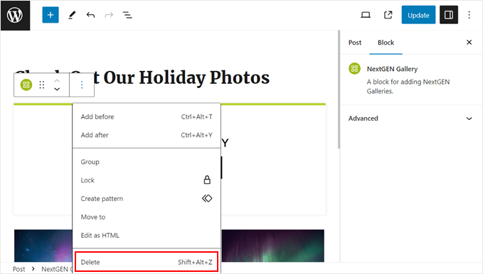 WordPressの古いNextGEN Galleryブロックを削除する
