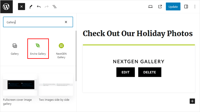 WordPress ブロックエディターに Envira Gallery ブロックを追加する