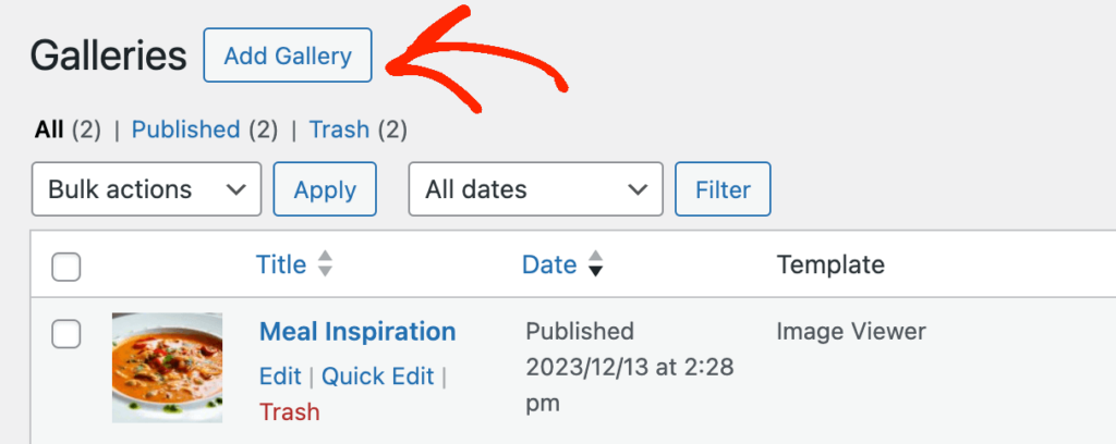 Skapa ett nytt WordPress-galleri