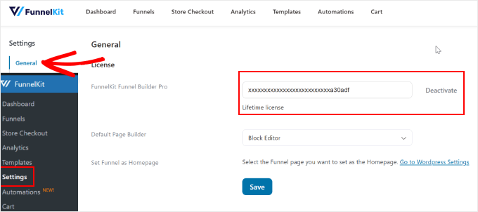 Activarea licenței FunnelKit