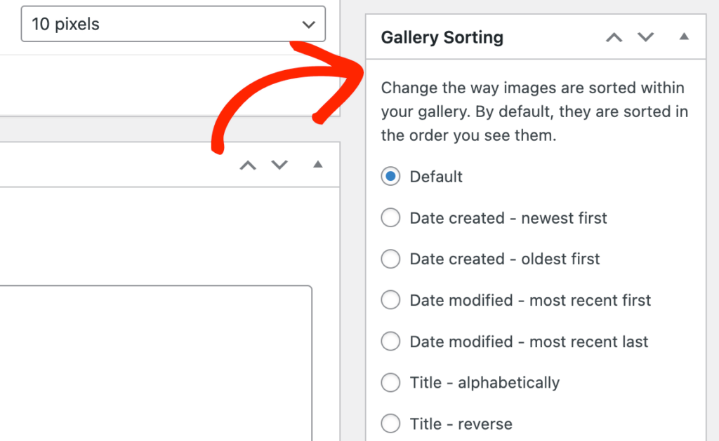 Ordna om bilderna i ett galleri