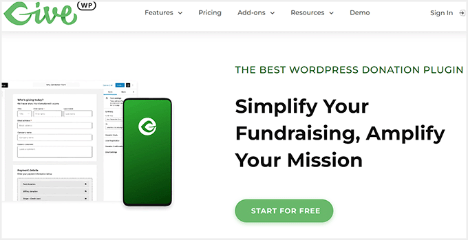 GiveWP website GiveWP