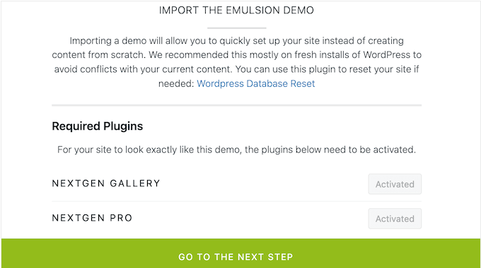 Instalación de los plugins de NextGEN Gallery, dentro del panel de Photocrati