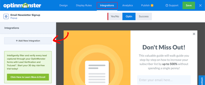 Łączenie Constant Contact z kontem OptinMonster