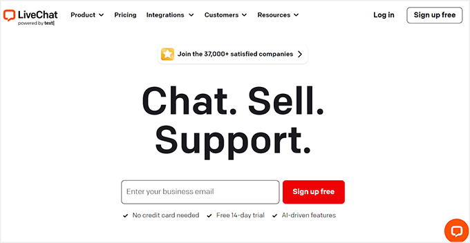 LiveChat website LiveChat website