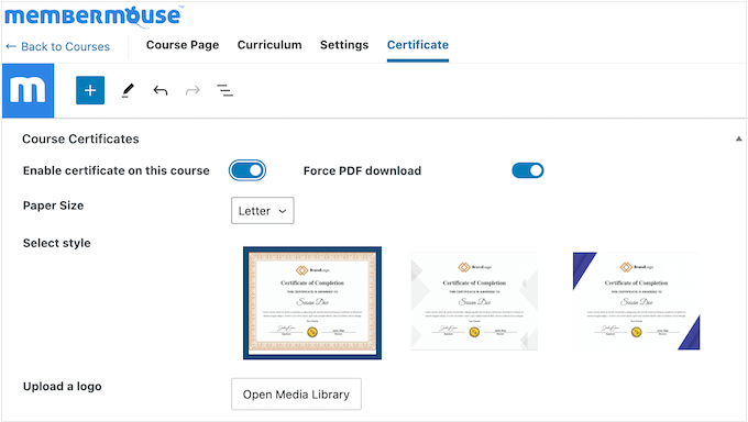 Creating a custom course certificate Creating a custom course certificate