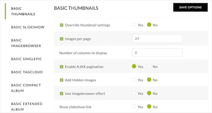 Personalizando la configuración de tu Galería NextGEN
