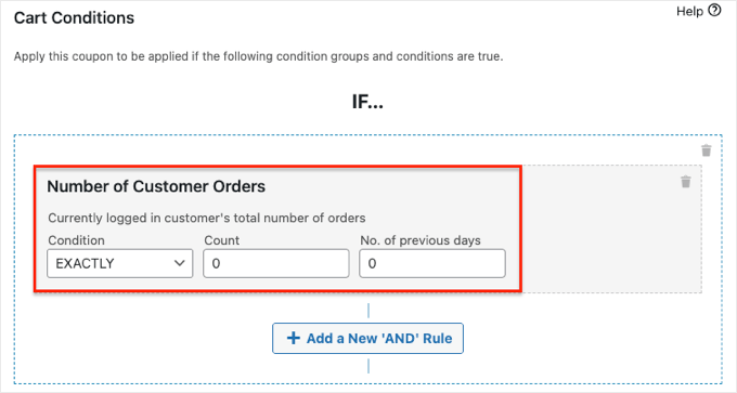 Condizione Coupon Primo Acquisto in Advanced Coupons