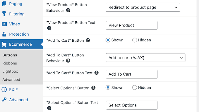 Konfigurera ett produktgalleri för din online-marknadsplats eller butik