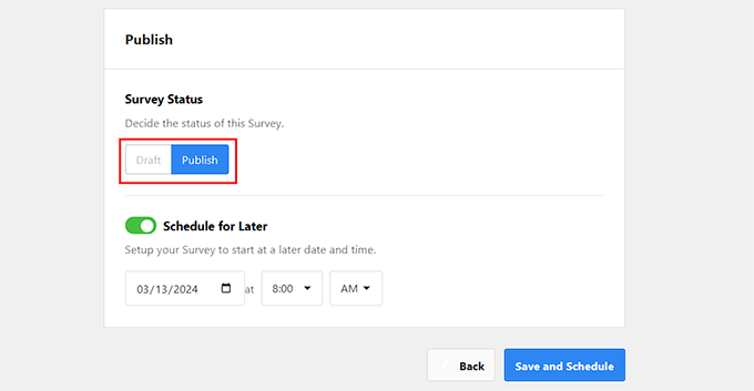 Publish user experience feedback survey Publish user experience feedback survey