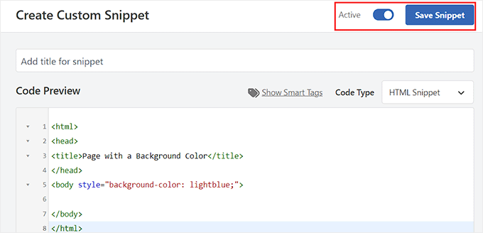 Save HTML snippet Save HTML snippet