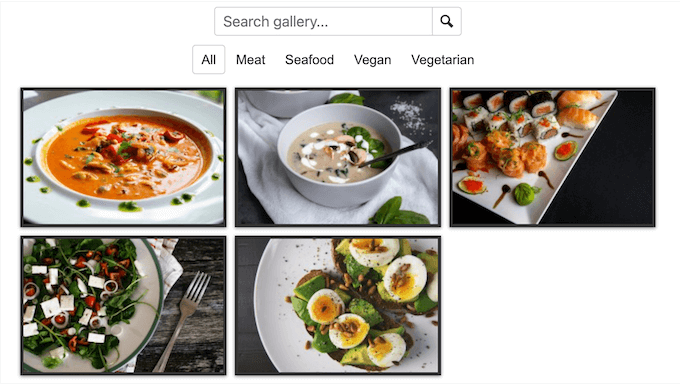 Sök efter bilder i ett WordPress-galleri
