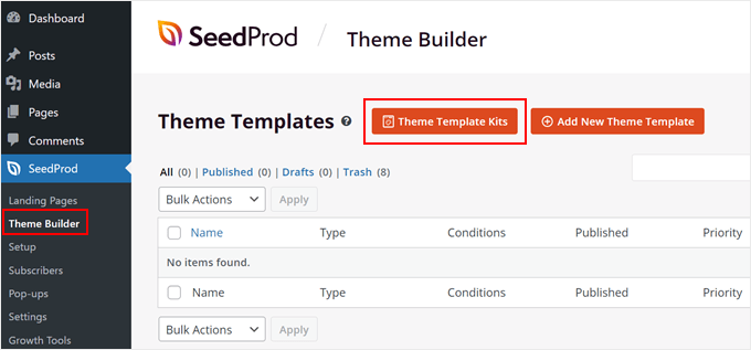 Accessing SeedProd's Theme Template Kits Accessing SeedProd's Theme Template Kits