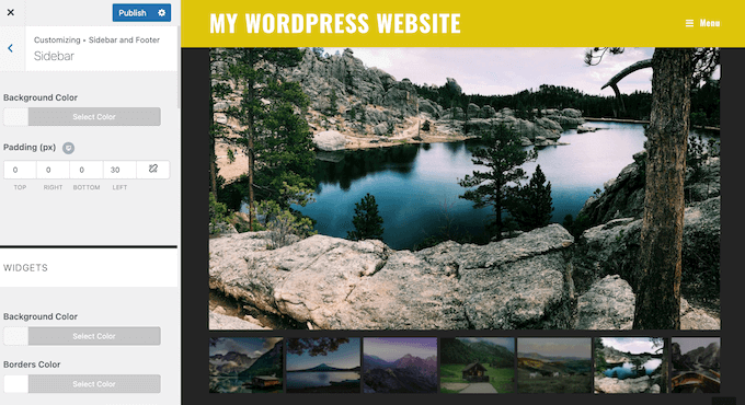 Ajuste fino de un tema de fotografía usando el Personalizador de WordPress