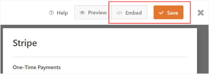 Embed and save button