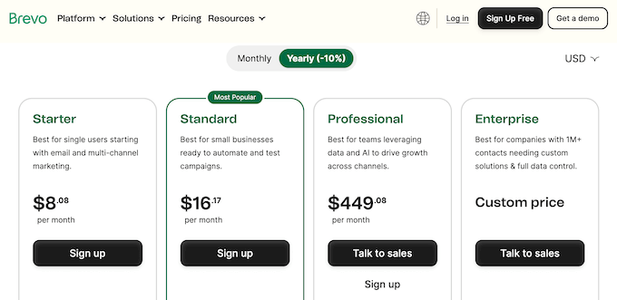 The Brevo email marketing platform