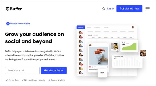 Buffer's homepage Buffer's homepage
