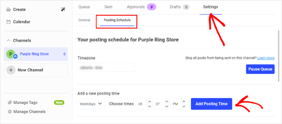 Setting up a social media posting schedule in Buffer Setting up a social media posting schedule in Buffer