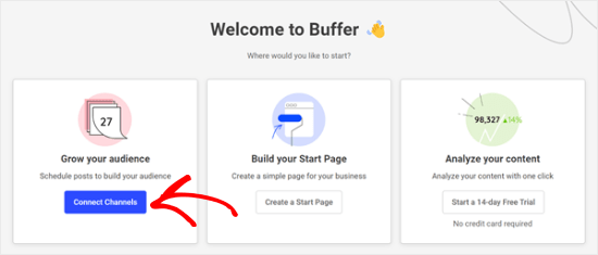 Buffer's onboarding wizard Buffer's onboarding wizard