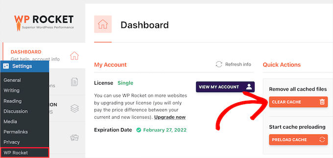 How to clear the WP Rocket cache manually How to clear the WP Rocket cache manually