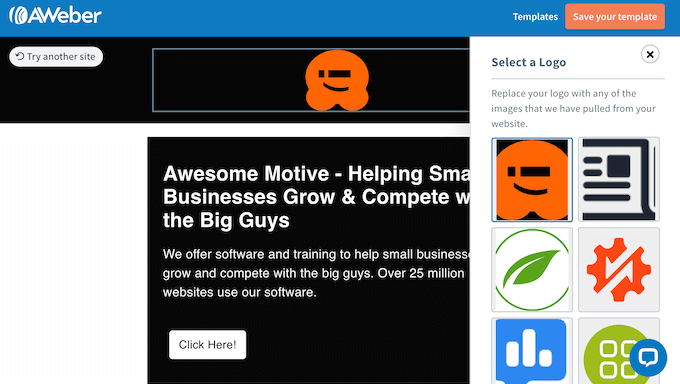 AWeberを使用して作成されたブランドテンプレートの微調整 AWeberを使用して作成されたブランドテンプレートの微調整