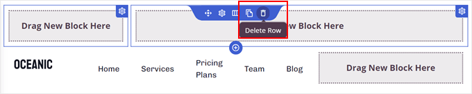Deleting a previous row in a SeedProd section Deleting a previous row in a SeedProd section