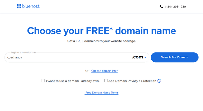 Creating a domain name for a coaching business