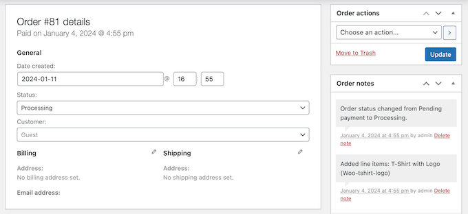 オンライン製品マーケットプレイスでの注文詳細の編集 オンライン製品マーケットプレイスでの注文詳細の編集