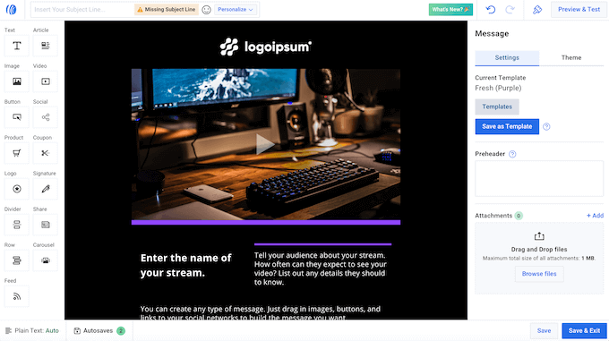 事前作成されたメールテンプレートを使用したマーケティングキャンペーンの作成 事前作成されたメールテンプレートを使用したマーケティングキャンペーンの作成