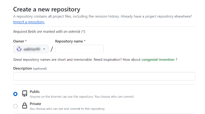 Enter a name for new repo Enter a name for new repo