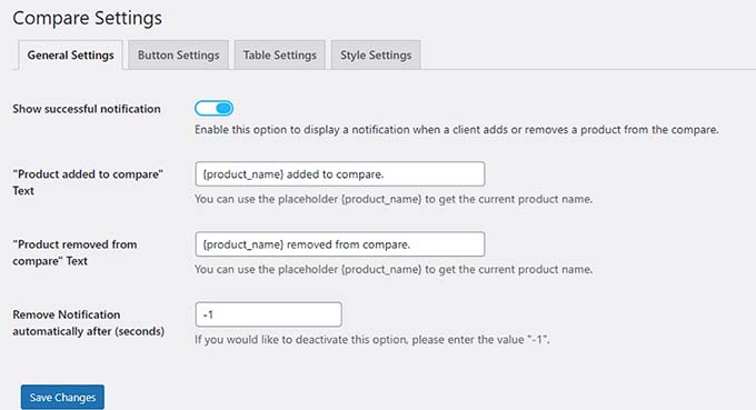 Ever Compare plugin settings Ever Compare plugin settings