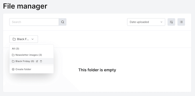 Organizzazione dei file nel tuo account MailerLite