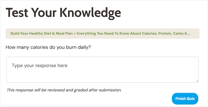 LearnDashを使用して作成されたオンラインクイズ LearnDashを使用して作成されたオンラインクイズ