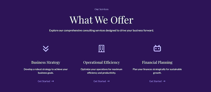 An example of a business template, created using SeedProd