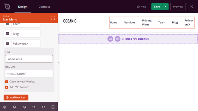 Adding new menu items in SeedProd Adding new menu items in SeedProd