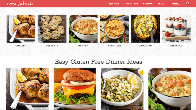 An example of a food blog, optimized for the search engines