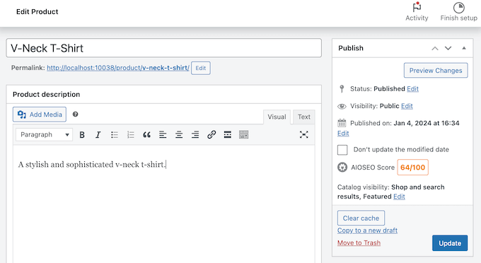 The WooCommerce product editor The WooCommerce product editor