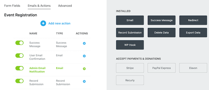 Adding post-form submission actions to a form Adding post-form submission actions to a form