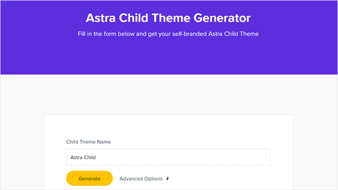 Astra Child Theme Generator website Astra Child Theme Generator website