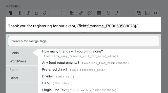 Adding dynamic content to your form submission success messages Adding dynamic content to your form submission success messages